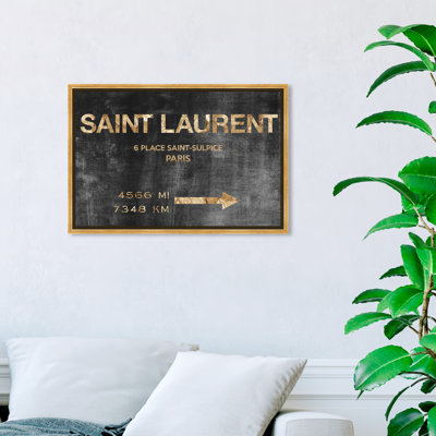 Saint Sulpice Road Sign - Textual Art on Canvas
