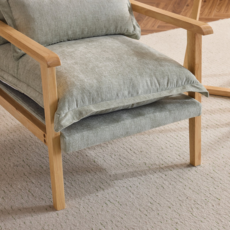 Chaise avec accoudoirs Masson Chenille, Chenille vert menthe