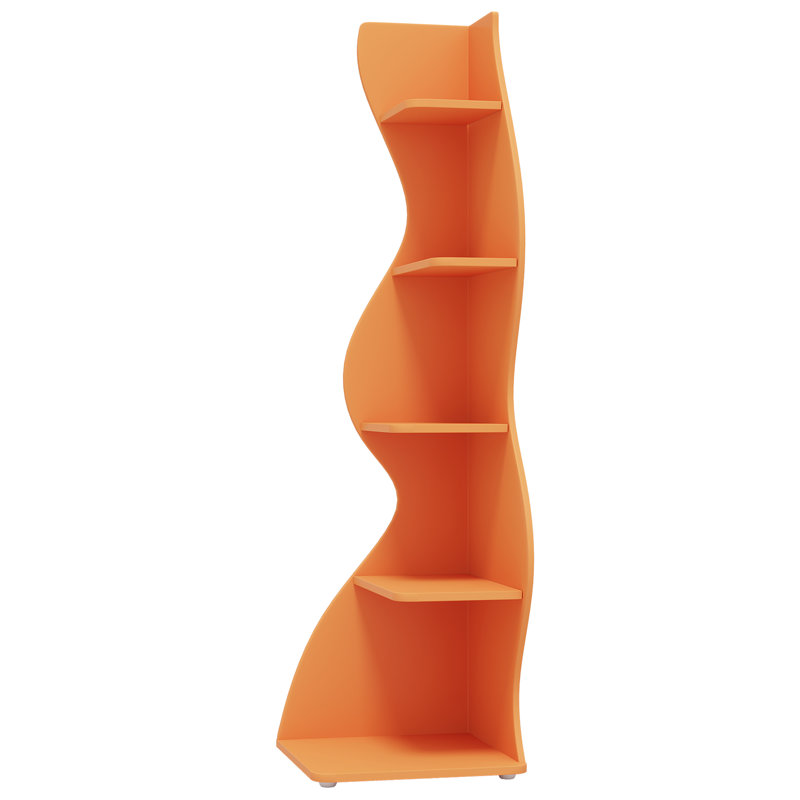 Bibliothèque et support d'angle pour salle de séjour, Orange