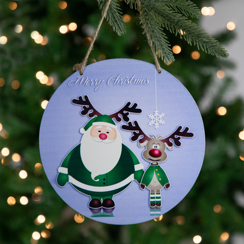 8'' Wood Animals Holiday Shaped Ornament