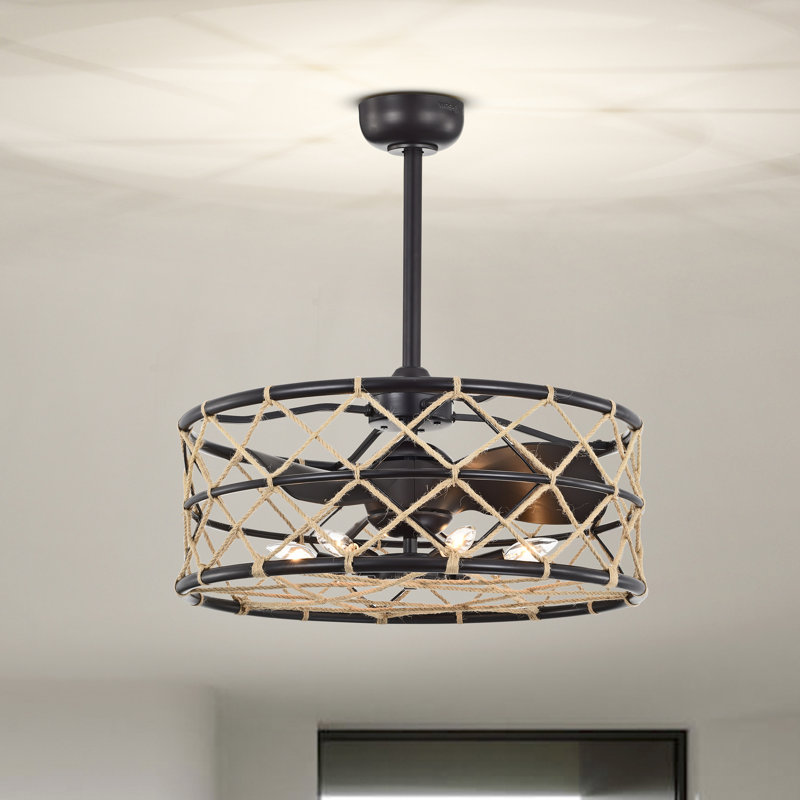 Ventilateur de plafond lumineux à 3 pales de 18 po avec télécommande et ensemble d'éclairage inclus
