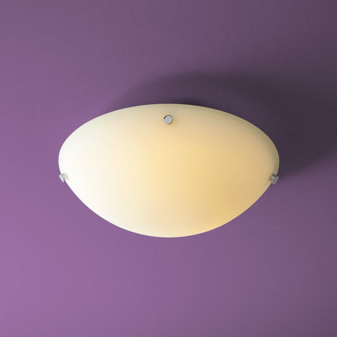 Sunfire Glass Flush Mount, Polished Chrome