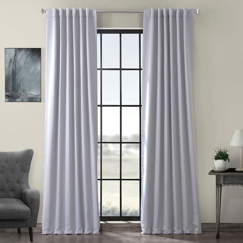 Betria 50" W Polyester Room Darkening Single Panel Curtain, 50" W x 108" L, Fog Gray