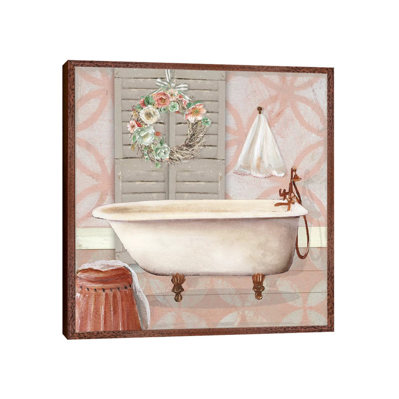 Blushing Bath II by Carol Robinson - Print on Canvas, 66.04 cm H x 66.04 cm W, Classic Brown Wood Framed