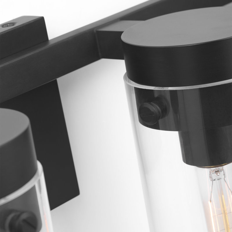 Chapman & Myers Alphon Light Bathroom Bedroom Wall Fixture In With Clear Shade, 3 Lights, 8.5" H x 29.25" W x 6.5" D