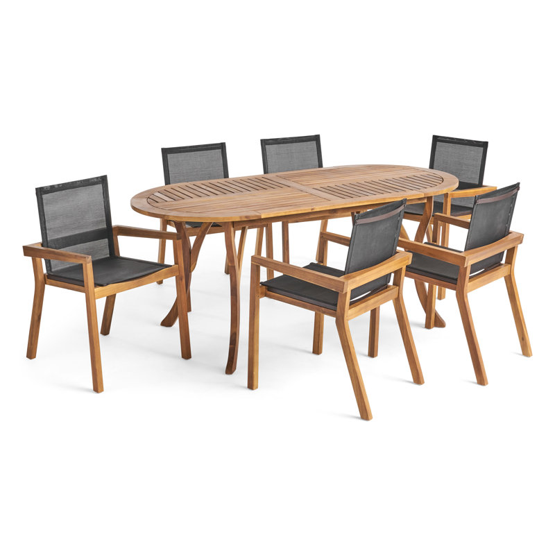 Ensemble repas d’extérieur 7 pièces truda