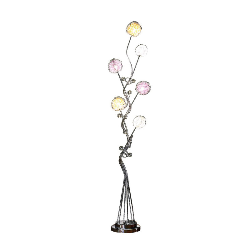 Lampe sur pied 6 lumières DEL en aluminium
