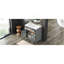 Meuble-lavabo de 30 po avec lavabo en céramique, tablette réglable et plateau basculant, meuble-lavabo avec pieds en bois, poignées en métal argenté et charnières à fermeture en douceur, gris-526712562