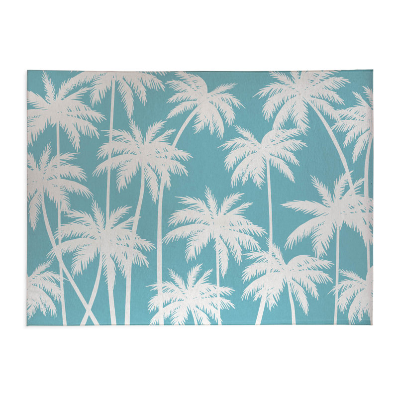 Tapis de cuisine Palm, Bleu, Rectangulaire 3 pi x 5 pi