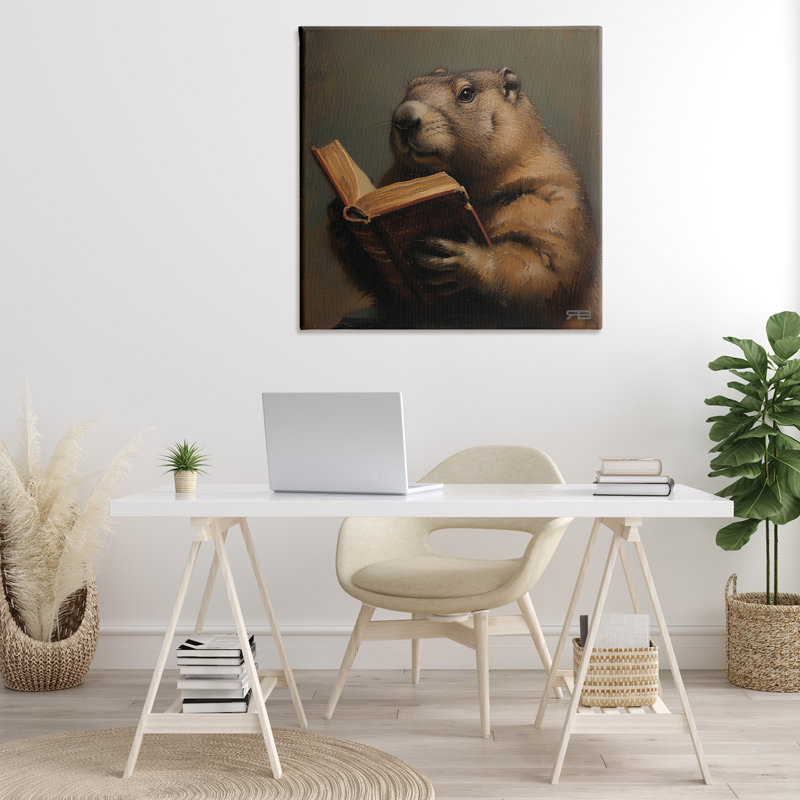 Art sur toile, livre de lecture "Groundhog" par Roozbeh Bahramali, H 36 po x l 36 po
