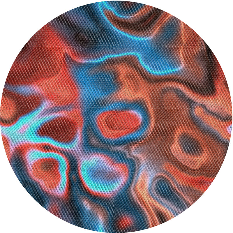 Abstract Indoor Rug, Round 8'