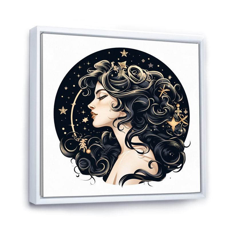 Spiritual Warrior I sur impression sur toile, Cadre flottant blanc, H 16 po x l 16 po x P 1 po