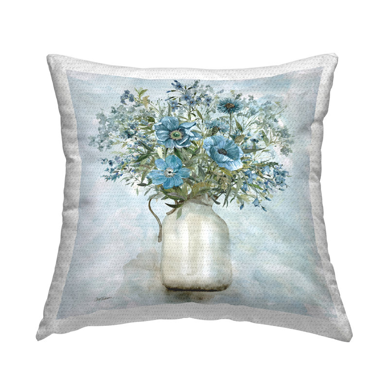 Coussin d'extérieur Blue Country Floral Arrangement