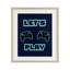 Let's Play Blue Retro Gamer, reproduction encadrée sous verre, conception de Marcus Prime-57580987-57580985