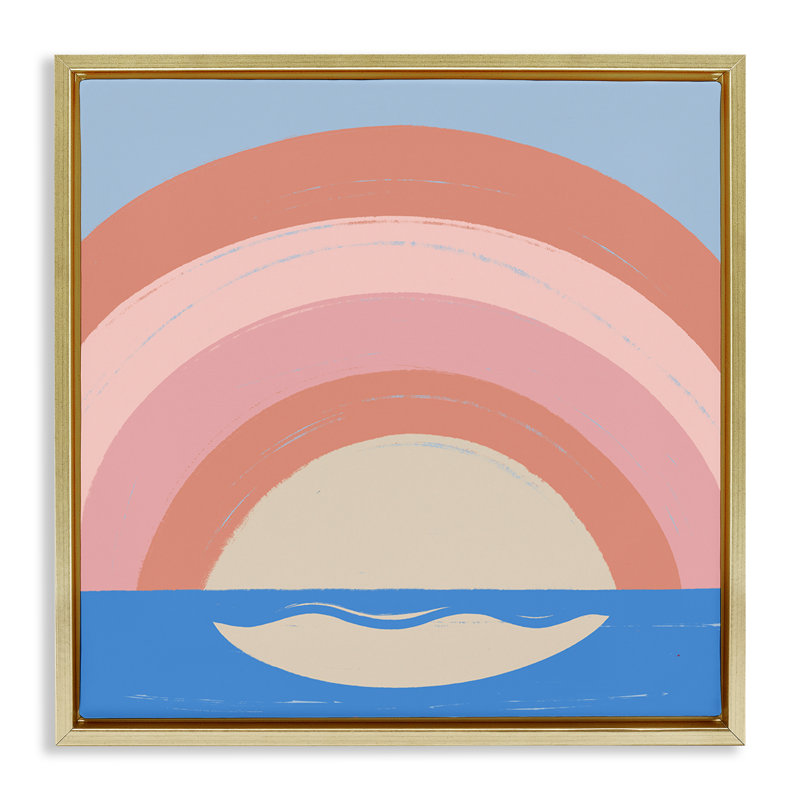 «Ocean Rainbow Reflection» par Carrie Cantwell, Cadre flottant métallique doré, H 18 po x l 18 po