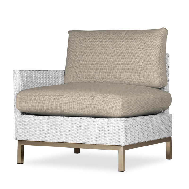 Elements Outdoor One Arm Lounge Chair, Cottage Pepper, White
