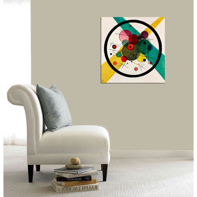 «Circles In A Circle» par Wassily Kandinsky, art mural sur toile, H 26 po x l 26 po