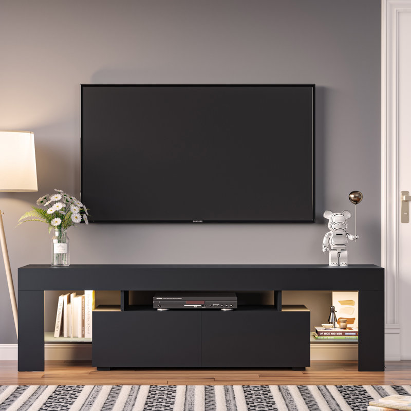 Manjesh  63'' Media Console, TV Stand for TV up to 70",Entertainment Center with LED Lights