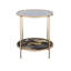 Table de chevet noire à imprimé marbre avec structure en métal et table d'appoint élégante de style contemporain