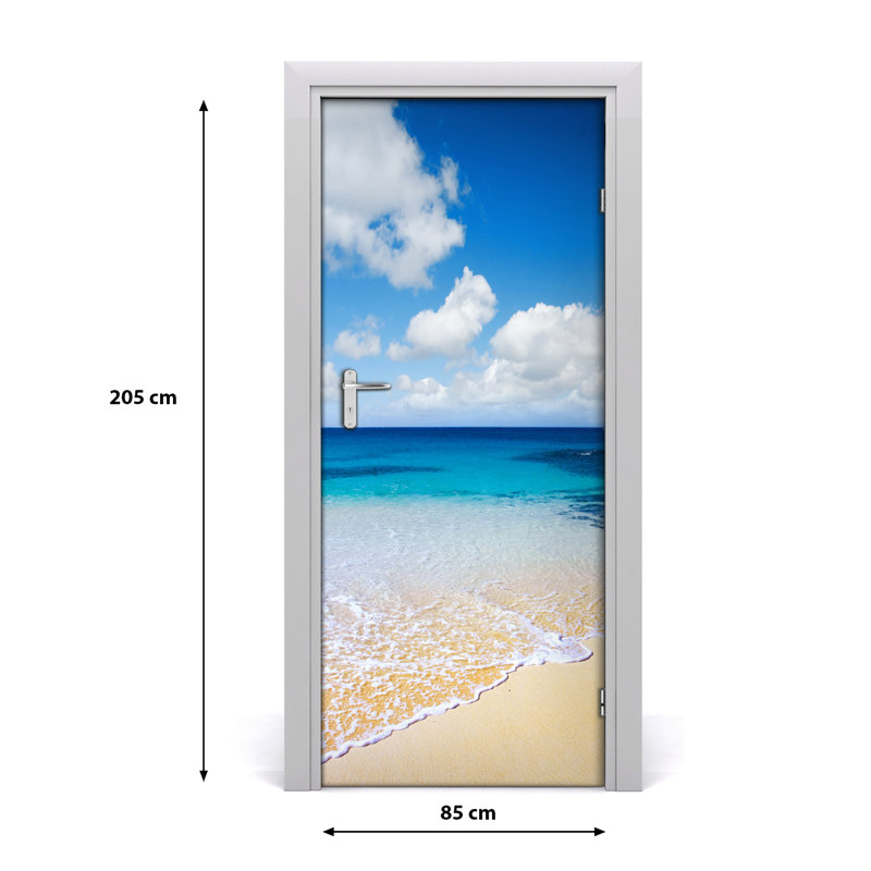 Tropical Beach Door Decal