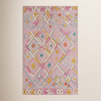 Charlize Pink Hand-Tufted Wool Moroccan Rug