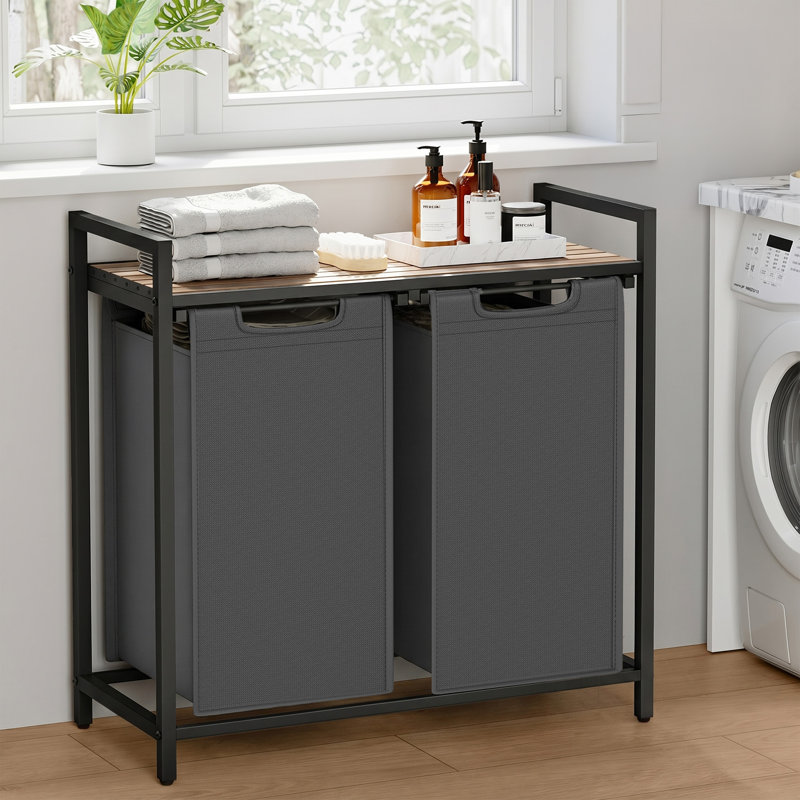 Panier à linge amovible 12,1 gallons Doulgas, Gris foncé