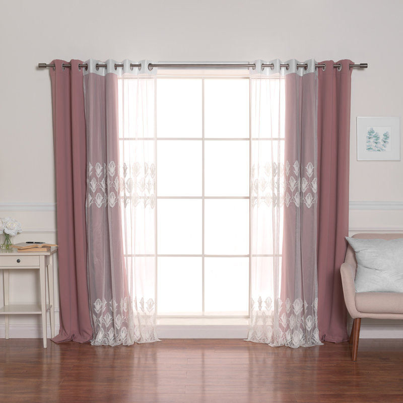 Paire de rideaux occultant et isolants Brunonas Mix & Match, L 52 po x L 84 po, Mauve