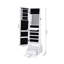 Harrold Mirrored Jewelry Cabinet Armoire Floor Standing w/ Lock LED Light-1742321769