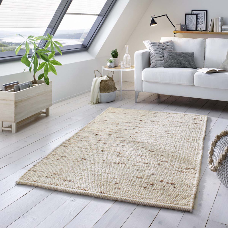 Aghwith Solid Colour Hand Woven Area Rug, Square 200cm