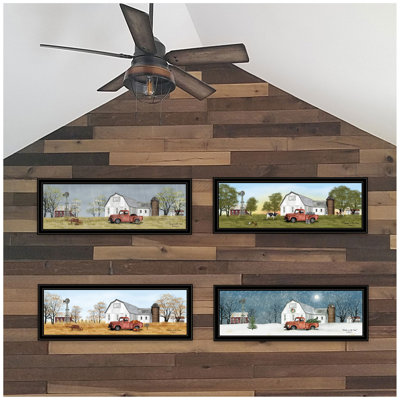 "Billy Jacobs Four Seasons Collection VII" 4-Piece Vignette By Billy Jacobs, Black Frame