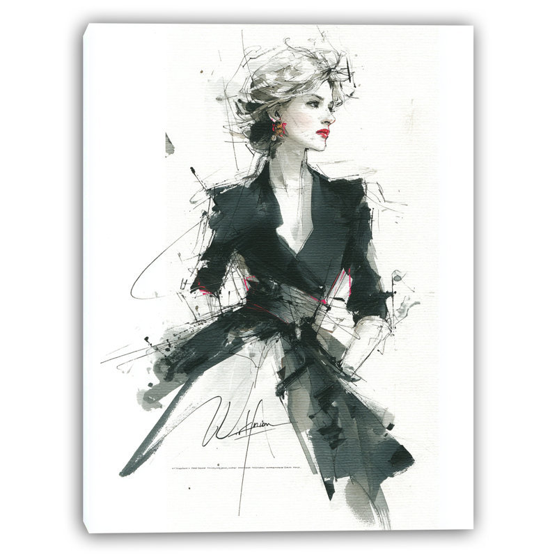 Art mural sur toile Poised in Ink