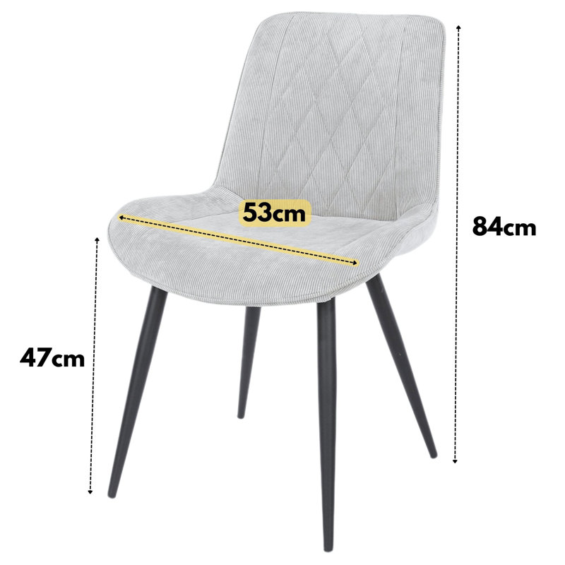 Aspen 3-Piece Casual Dining Set - Square Dining Table & Two Upholstered Diamond Fabric Chairs, Grey, Grey Oak