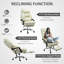 Fauteuil de bureau confortable à haut dossier en similicuir blanc crème pour une utilisation moderne