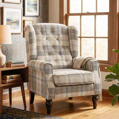 Upholstered Linen Accent Chair