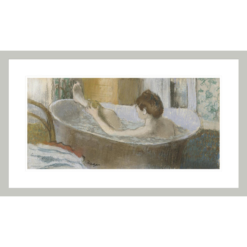 «Woman in Her Bath Sponging Her Leg» par Edgar Degas, impression giclée encadrée, 17.39" H x 29.5" W