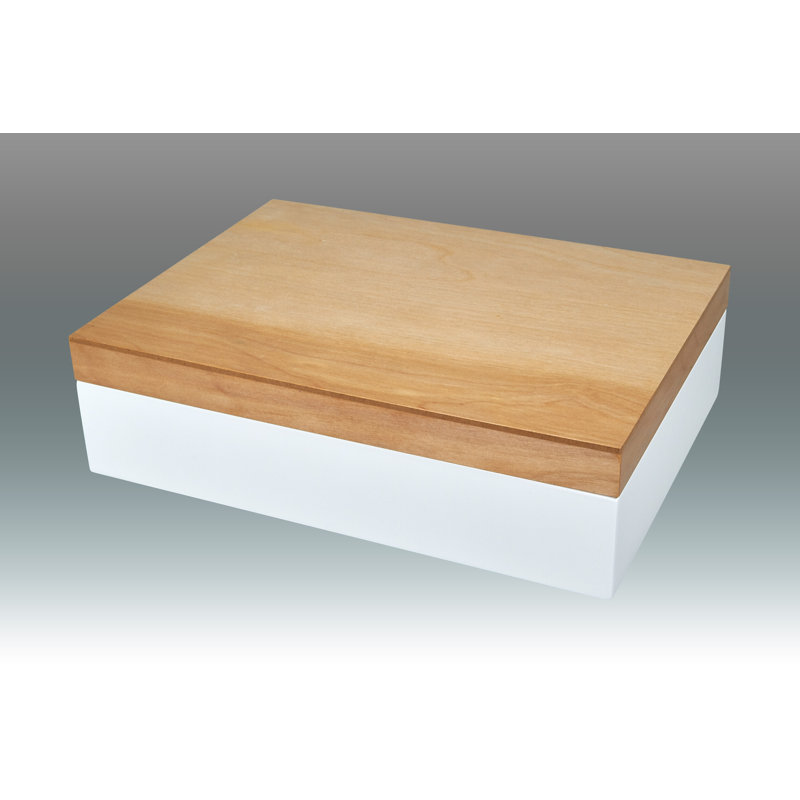 Solid Wood Decorative Box, White