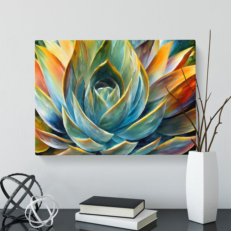 XXX-H1022-WF-8506X Succulent Plant Painting Vol.1 Abstract - Wrapped Canvas Print