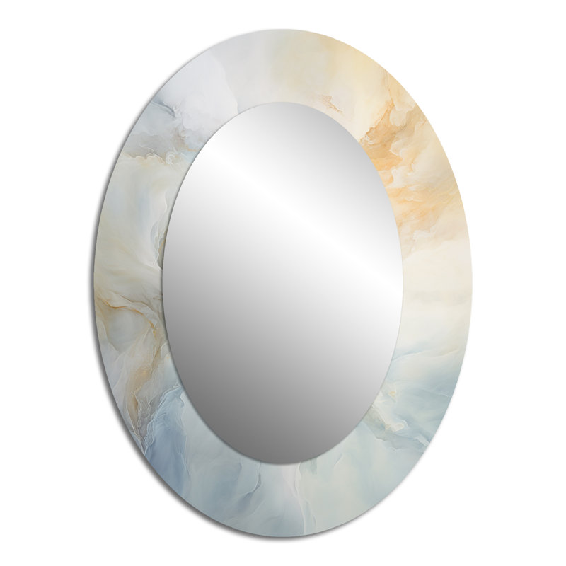 Miroir mural ovale blanc Clouds Charm, 40 po x 30 po