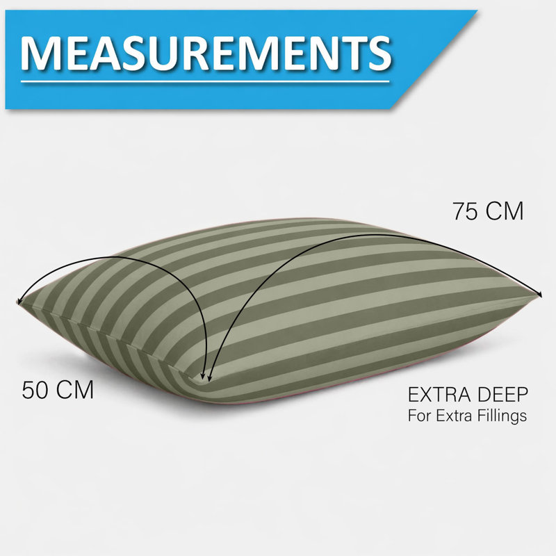 Stripe pillowcase - Set of 2, OLIVE GREEN