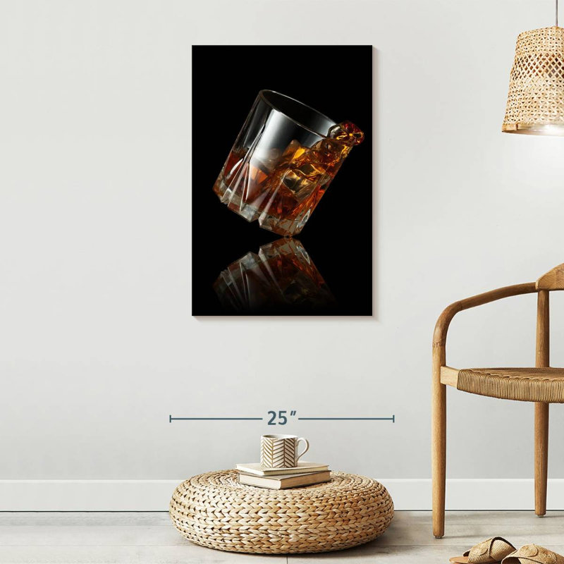 Whiskey Glass Reflection Canvas Print, 30" H x 20" W x 1.25" D