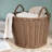 Round Cone Woven Resin Wicker Basket with Handles