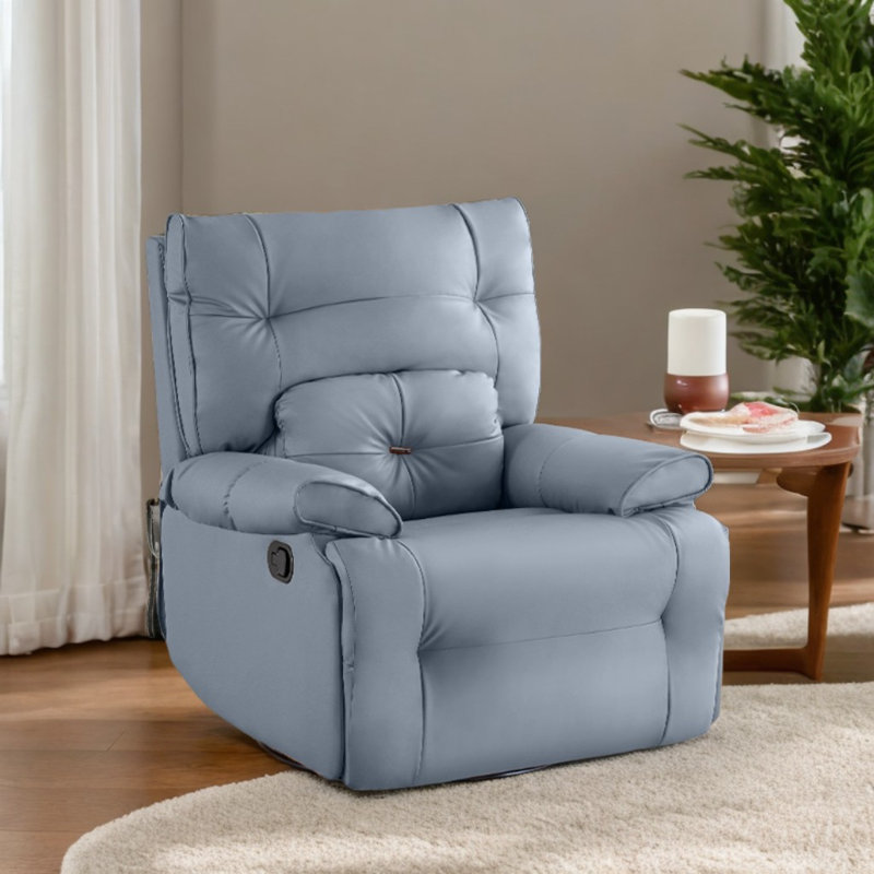 Fauteuil inclinable pivotant en similicuir Nolff, Bleu