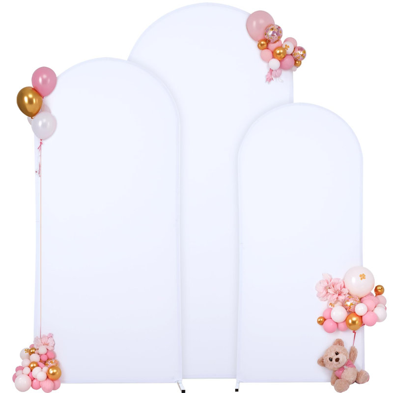 Ensemble de 3 housses pour arche de mariage, double élasthanne avec fermeture à glissière, housses décoratives pour fêtes, fêtes et banquets