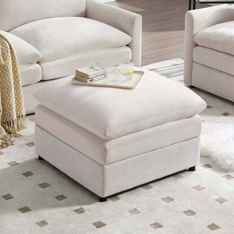 Repose-pieds carré 28 po (ensemble de 2), Beige