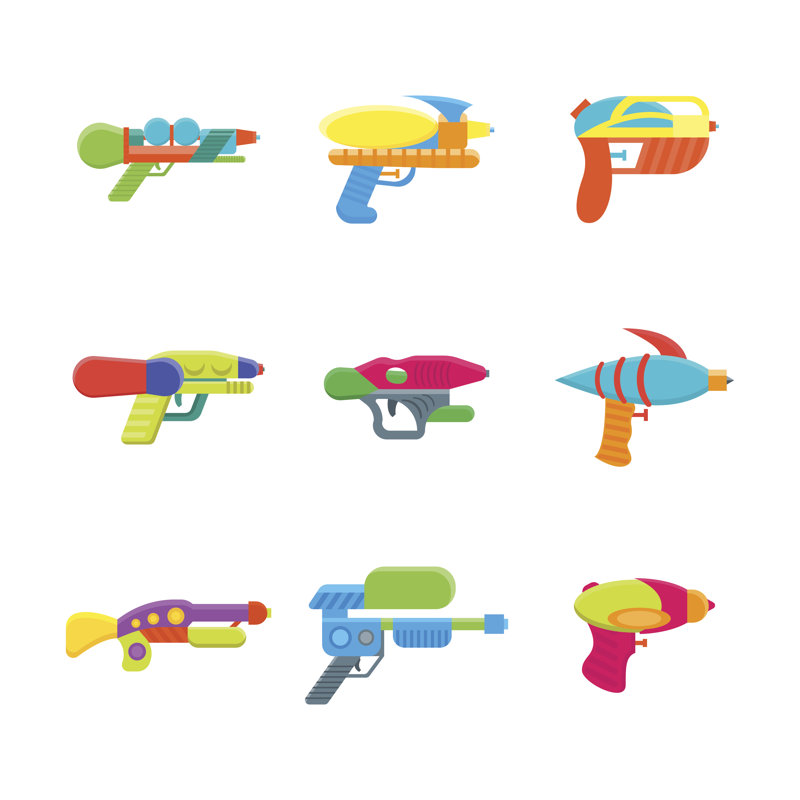 Toy Water Guns by Bigmouse108 - Wrapped Canvas Print, 76cm H x 76cm W