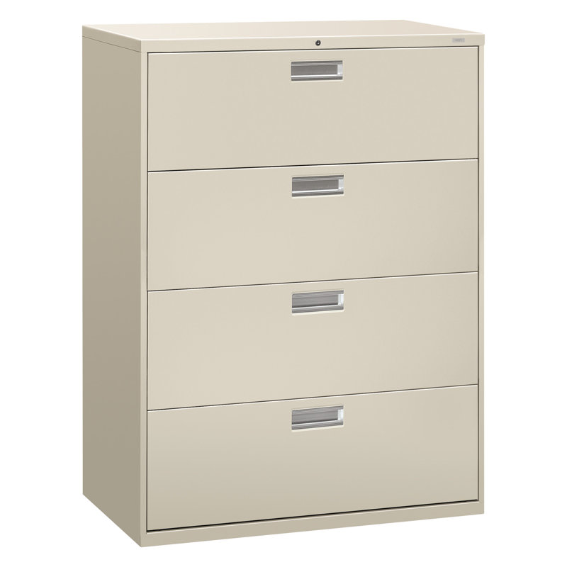 600 Series 4-Drawer Lateral Filing Cabinet, Light Gray