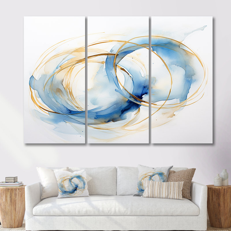 Oaklynn - ensemble d'impression d'art abstrait, Toile tendue, H 40 po x l 60 po x P 1 po