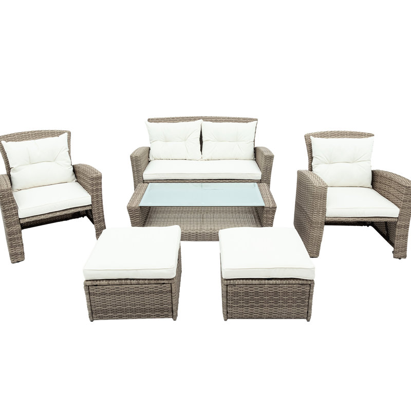 Outdoor Terrific - Ensemble modulaire 4 pièces toutes saisons avec coussins exquis et table basse pour la détente, Beige