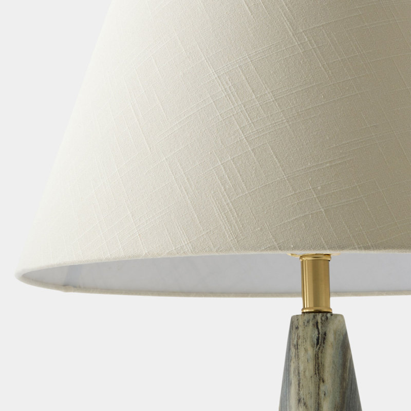 Conical Table Lamp, 33" H x 20" W x 20" D, White/Gray