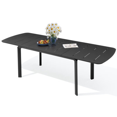 94.5"L Aluminum Extendable Patio Dining Table by Latitude Run